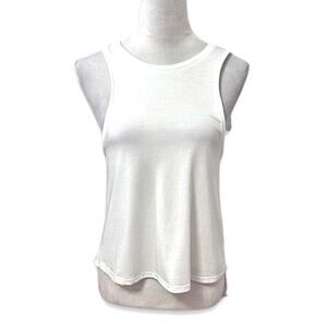 Habitual Girls Tank Top Sleeveless Round Neck Lightweight Solid White W 14 NWOT